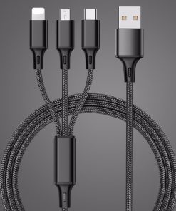 Dây Sạc Điện Thoại Đa Năng 3 Đầu Lightning Type C Micro USB -