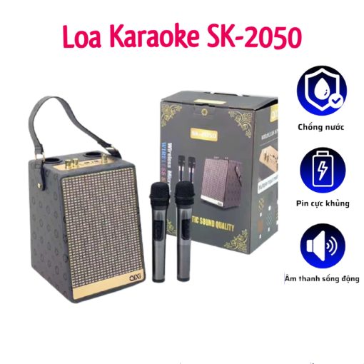 Loa Karaoke Bluetooth Qixi 2050. 2 Mic
